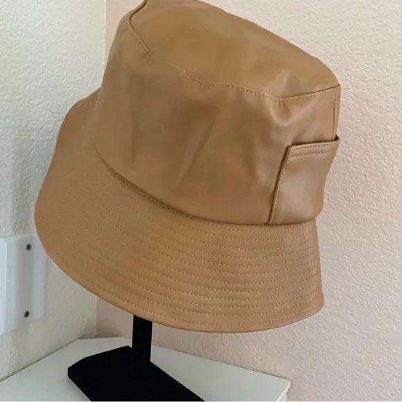 NWT Lack of Color Vegan Leather Bucket Hat in Tan - Picture 6 of 15